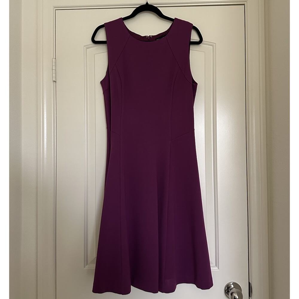 NWOT White House Black Market Fit and Flare Purple Jersey Knit Sleeveless S